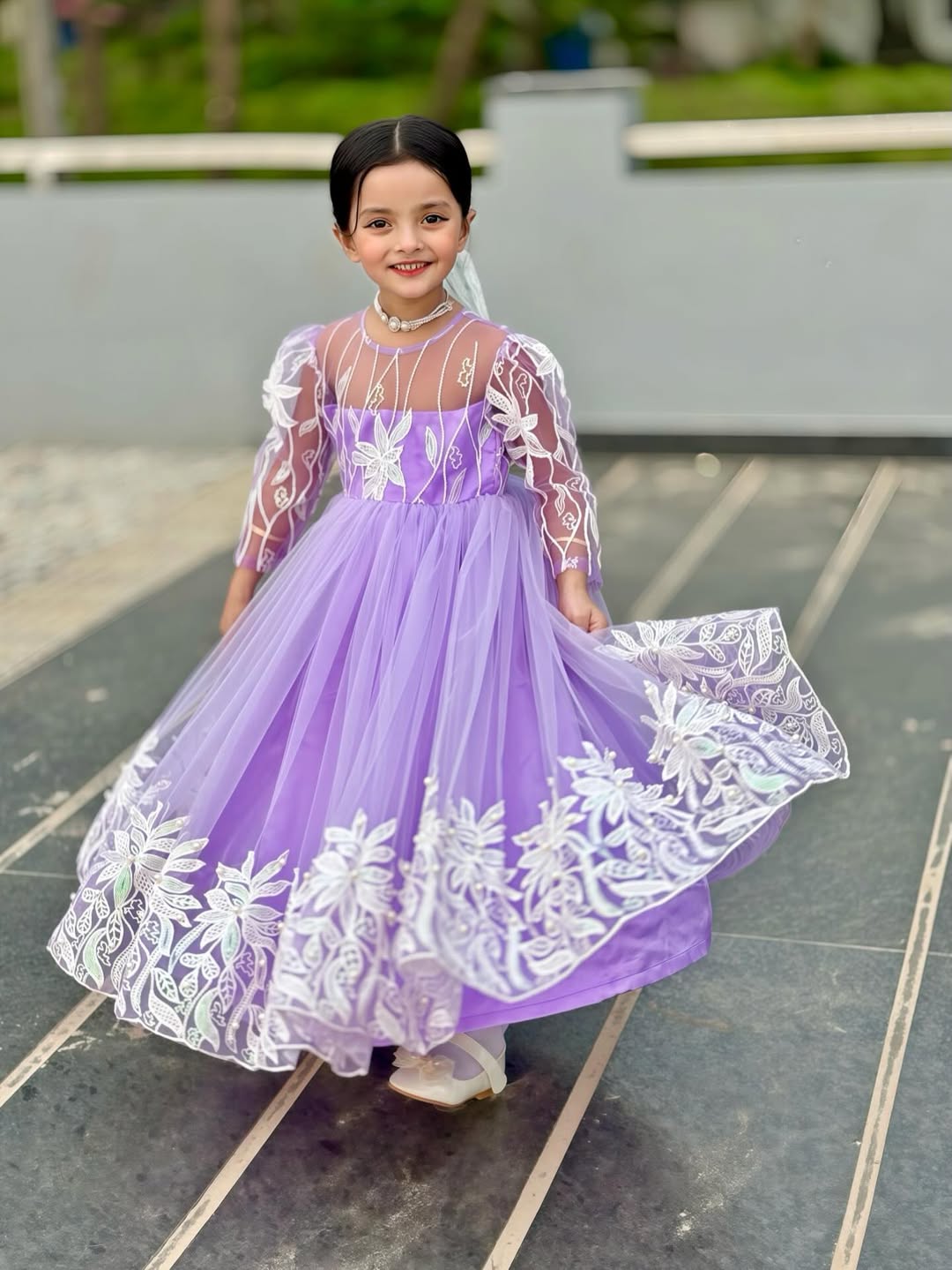 Lavender Fairy Designer  Stylish Gown