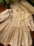 Creamy Blossom Chickenkari Embroidery Frock
