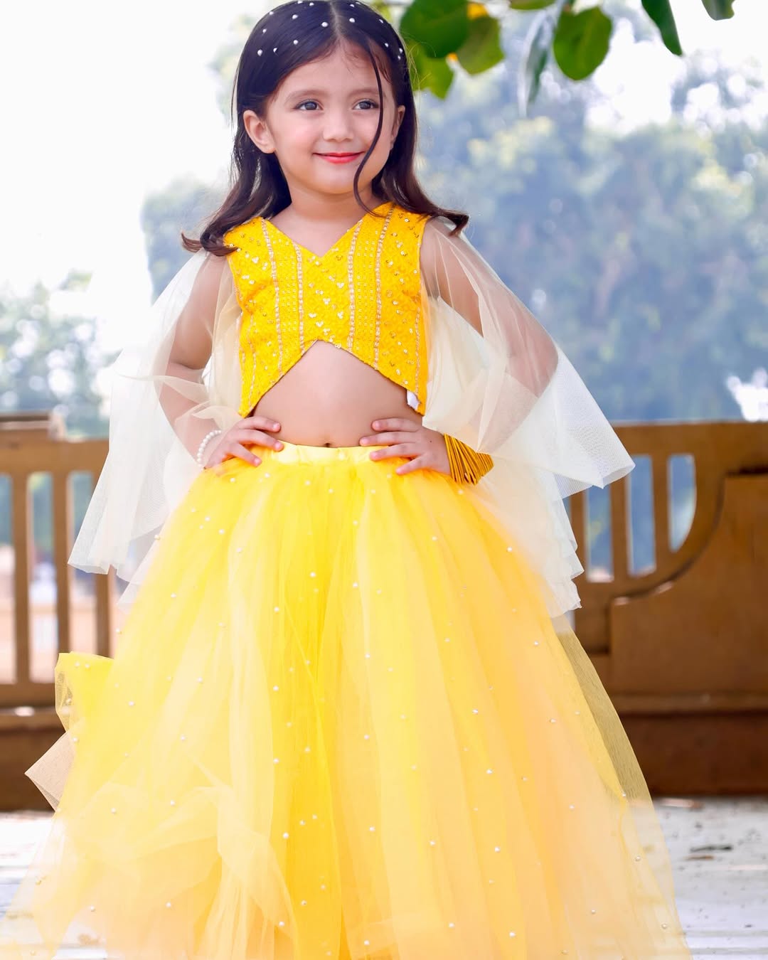 Yellow Bloom Ethnic Twirl Lehenga Set