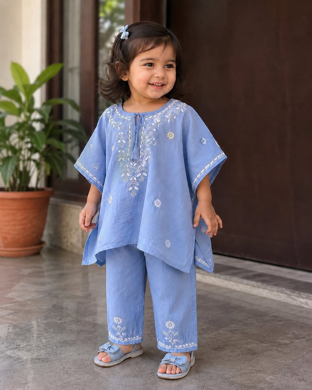 Elif Chikankari Kaftan Set