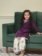 MEHER PURPLE EMBROIDERED KURTA PALAZZO SET