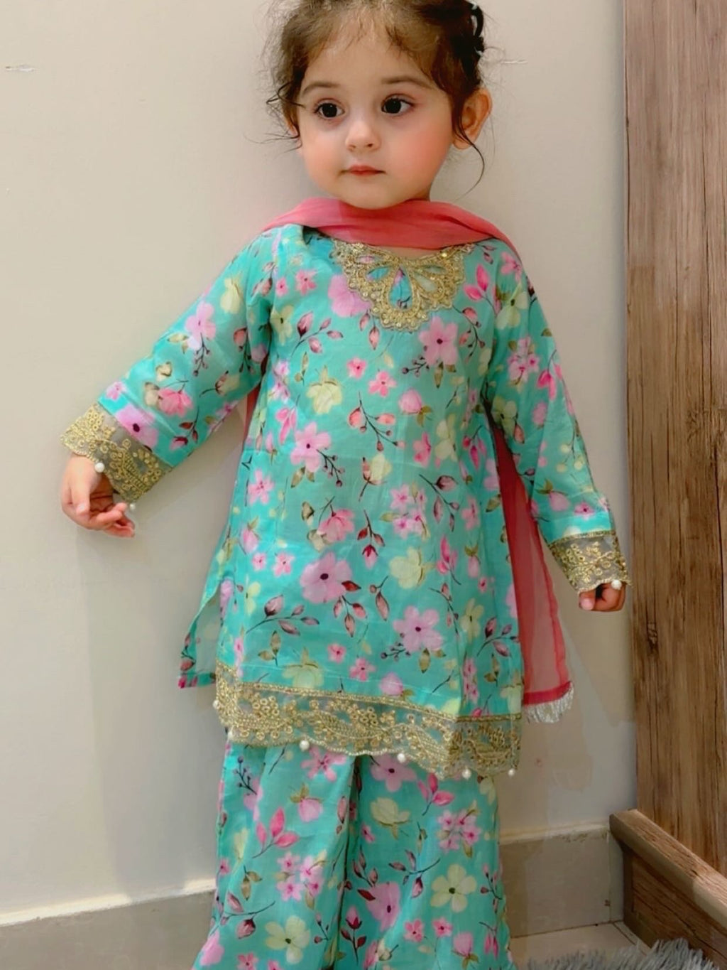 Mahira Aqua Designer Sharara Set