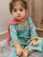 Mahira Aqua Designer Sharara Set