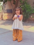 AAROHI MUSTARD FLORAL GIRLS CO-ORD SET