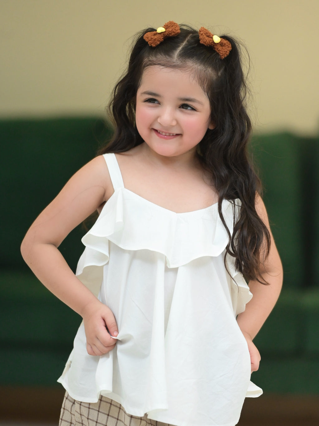AASHI WHITE & CHECK PANT SET