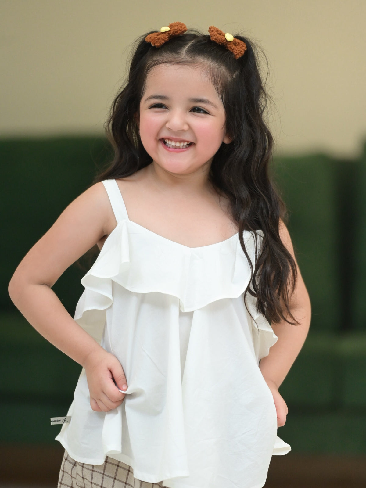 AASHI WHITE & CHECK PANT SET