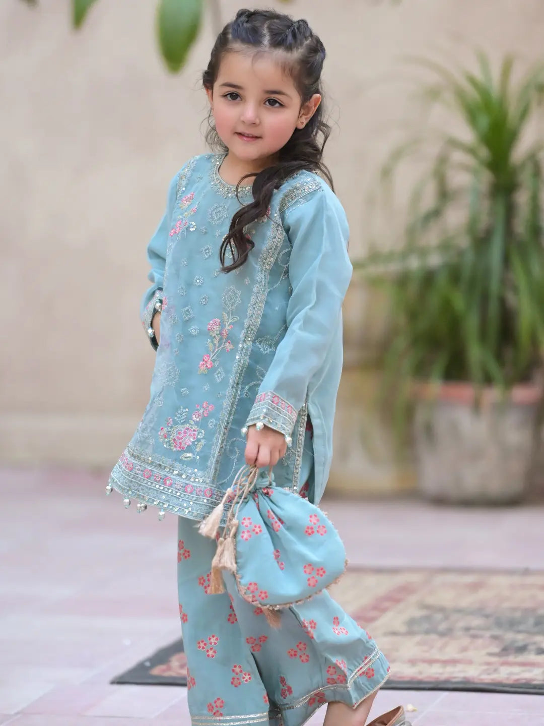 ZARA PASTEL BLUE FLORAL SUIT