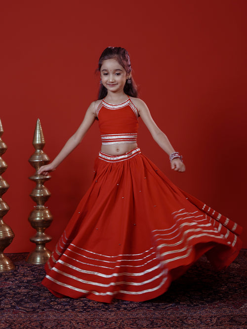 Aarika Red & Silver Designer Lehenga Choli