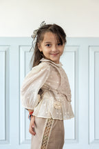 Midnight Linen Coord Set With Crochet Bib