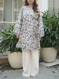 Meher Ivory Floral Wrap Kurta Palazzo Set