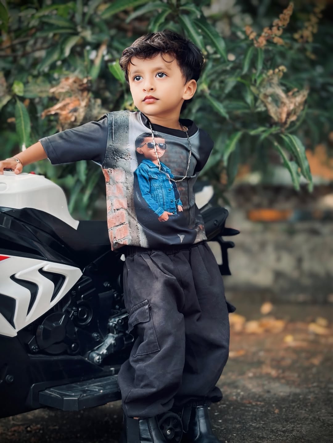 Little Biker Boss Graphic Tee & Jogger Set