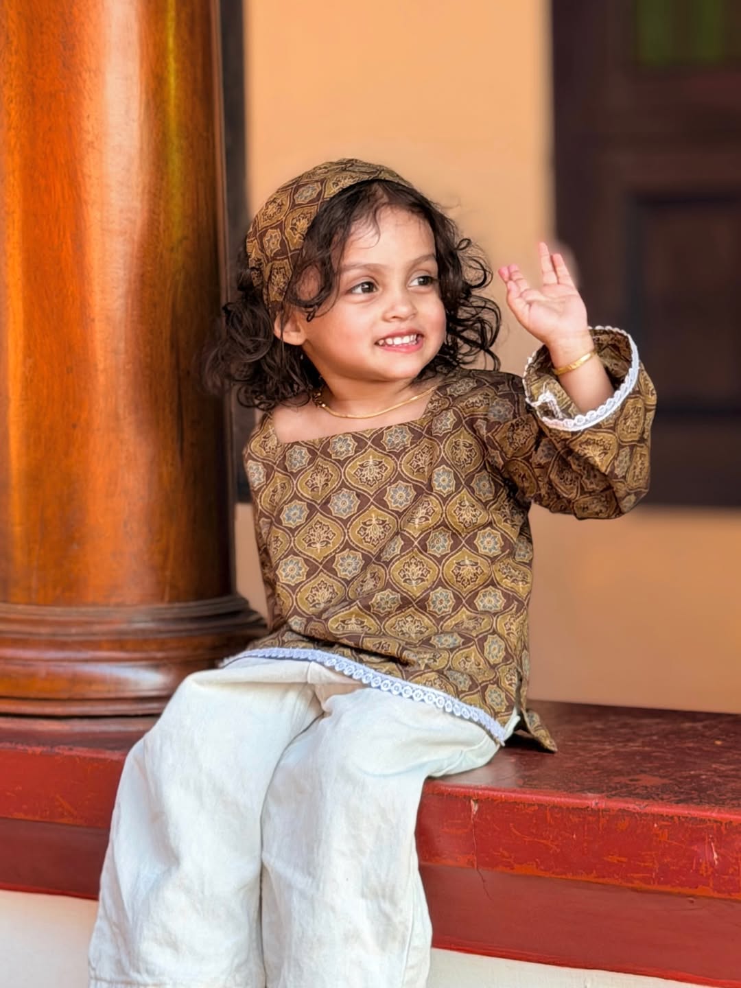 Little Zara Royal Heritage Kurti Palazzo Set