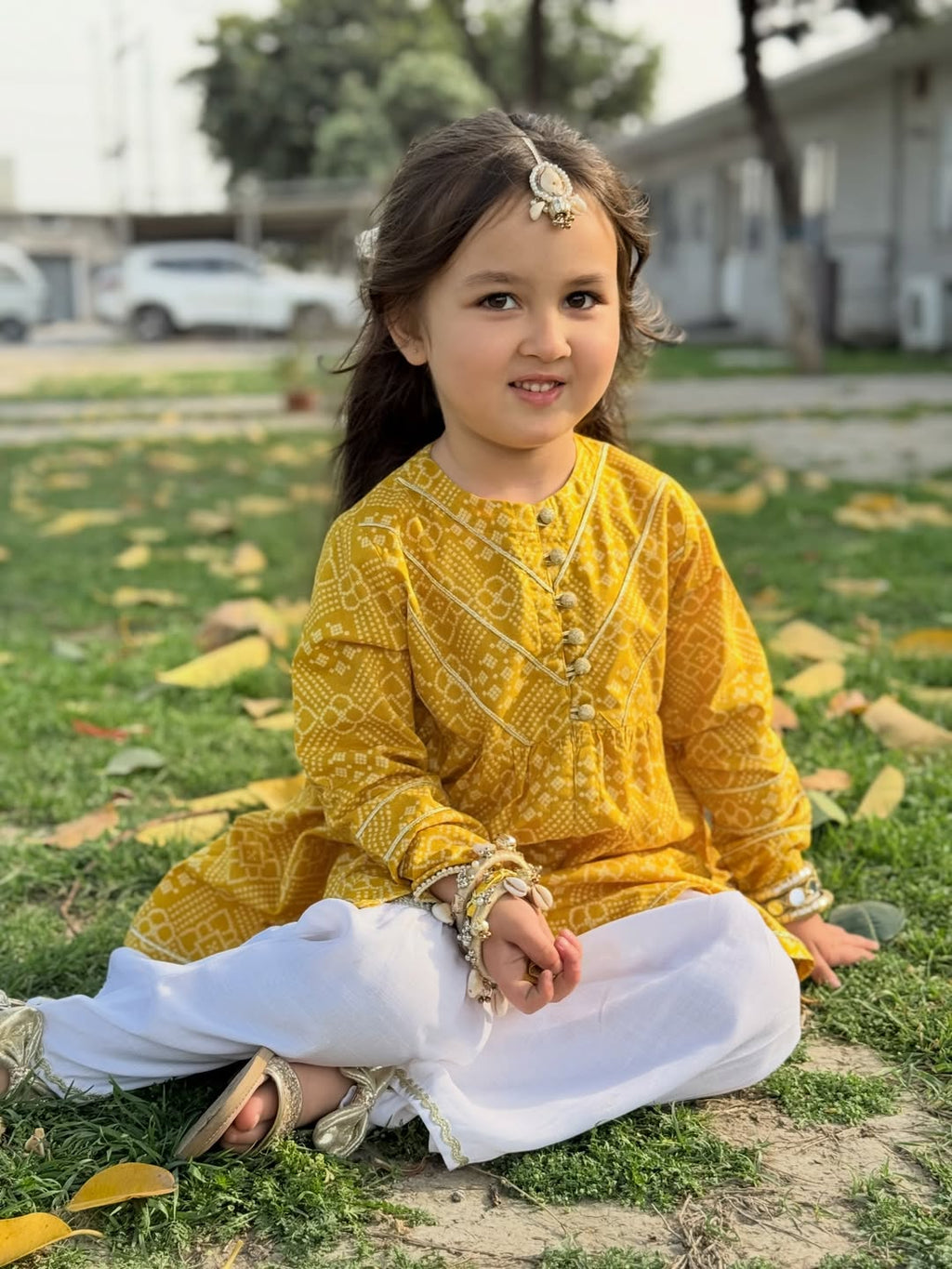 Meher Noor Mustard Bloom Set