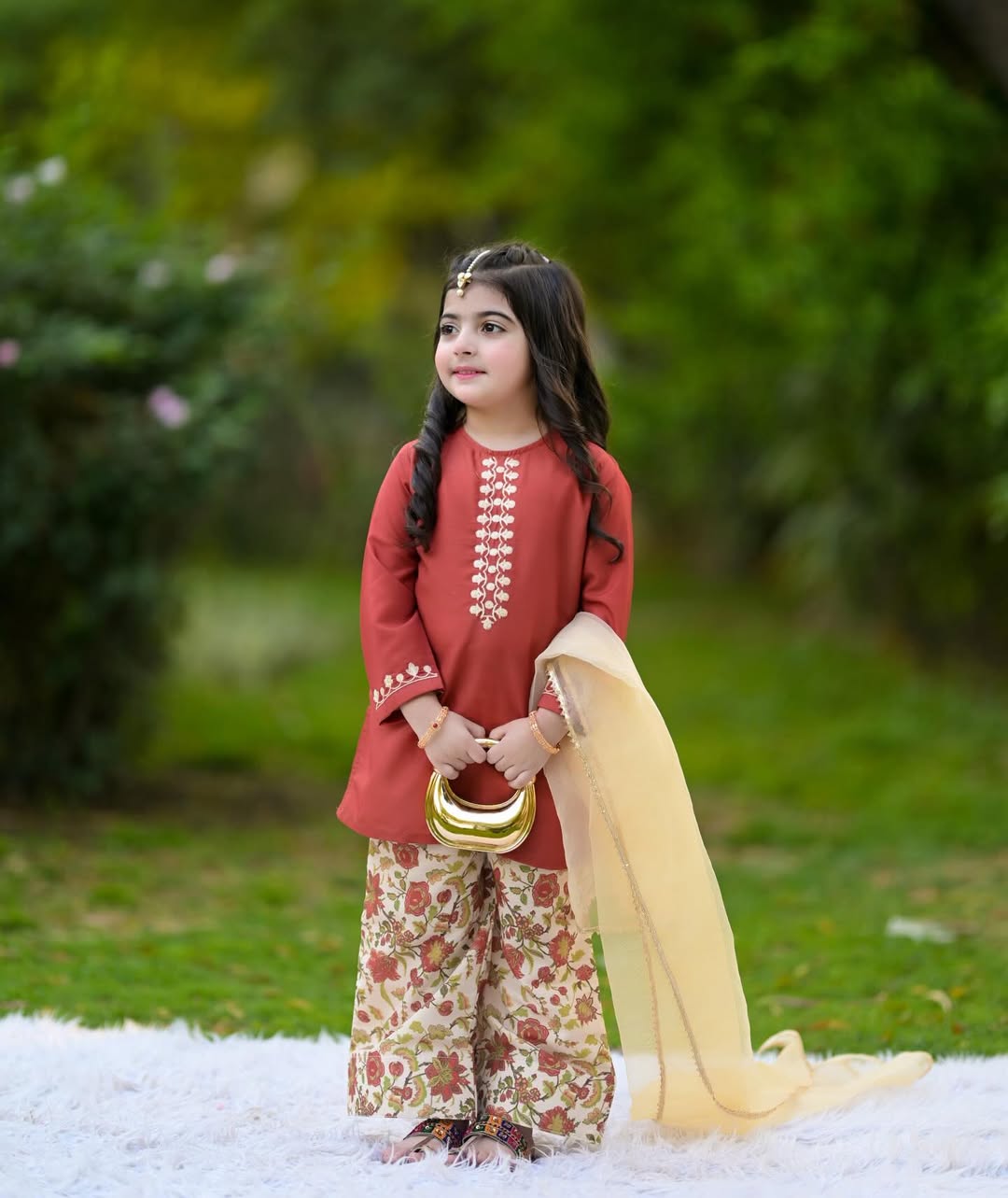Kiara Rust Ethnic Set