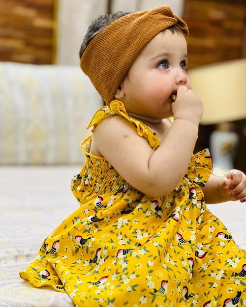 Aanya Yellow Bloom Dress