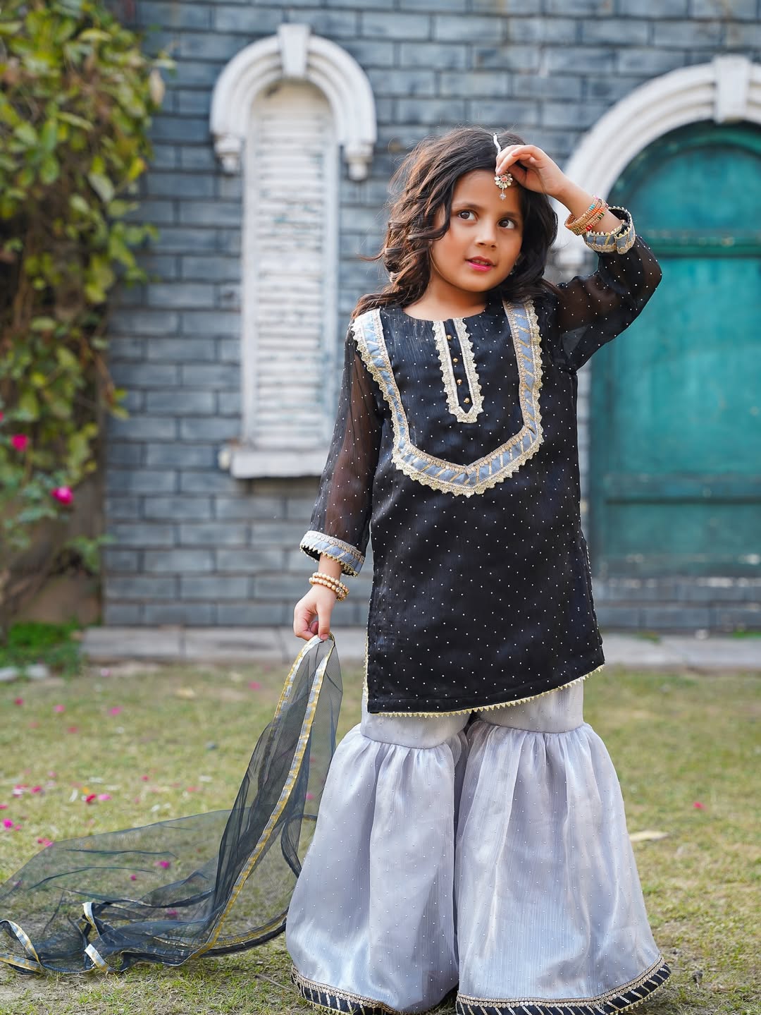 Myra Midnight Grace Sharara Set
