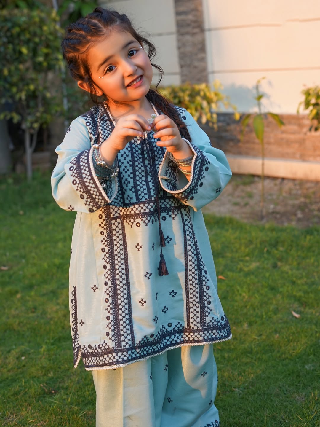 Zehra Mint Elegance Kurta Palazzo Set