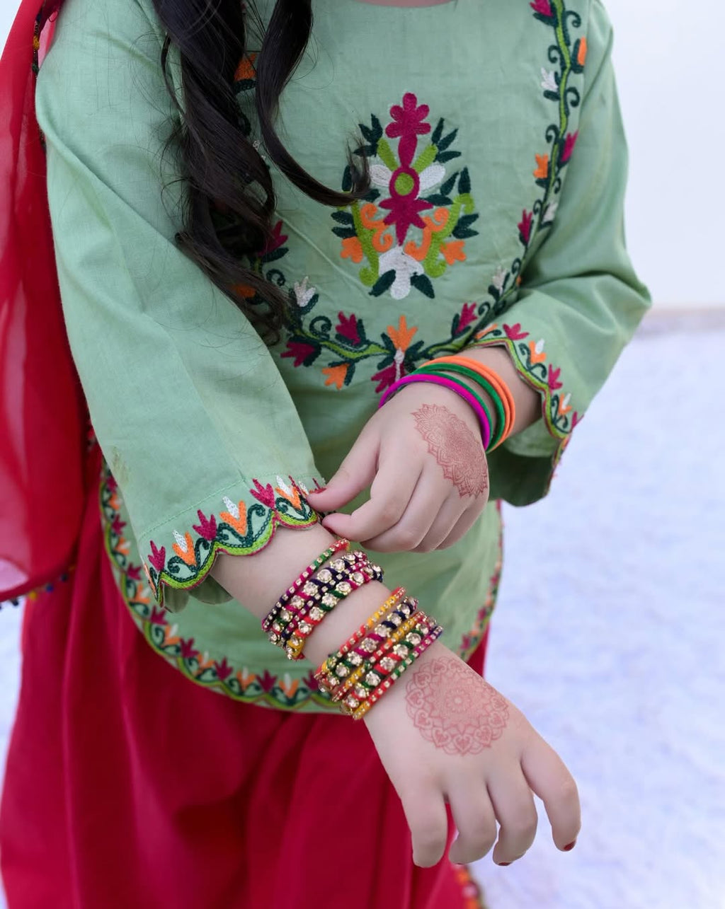 Daisy Mehendi Bloom Kids Sharara Set