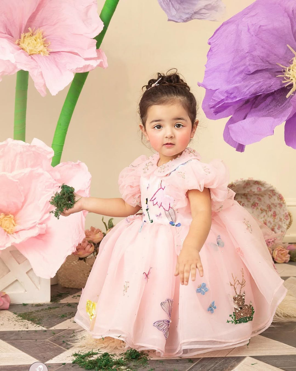 Little Fairy Blossom Designer Party Gown