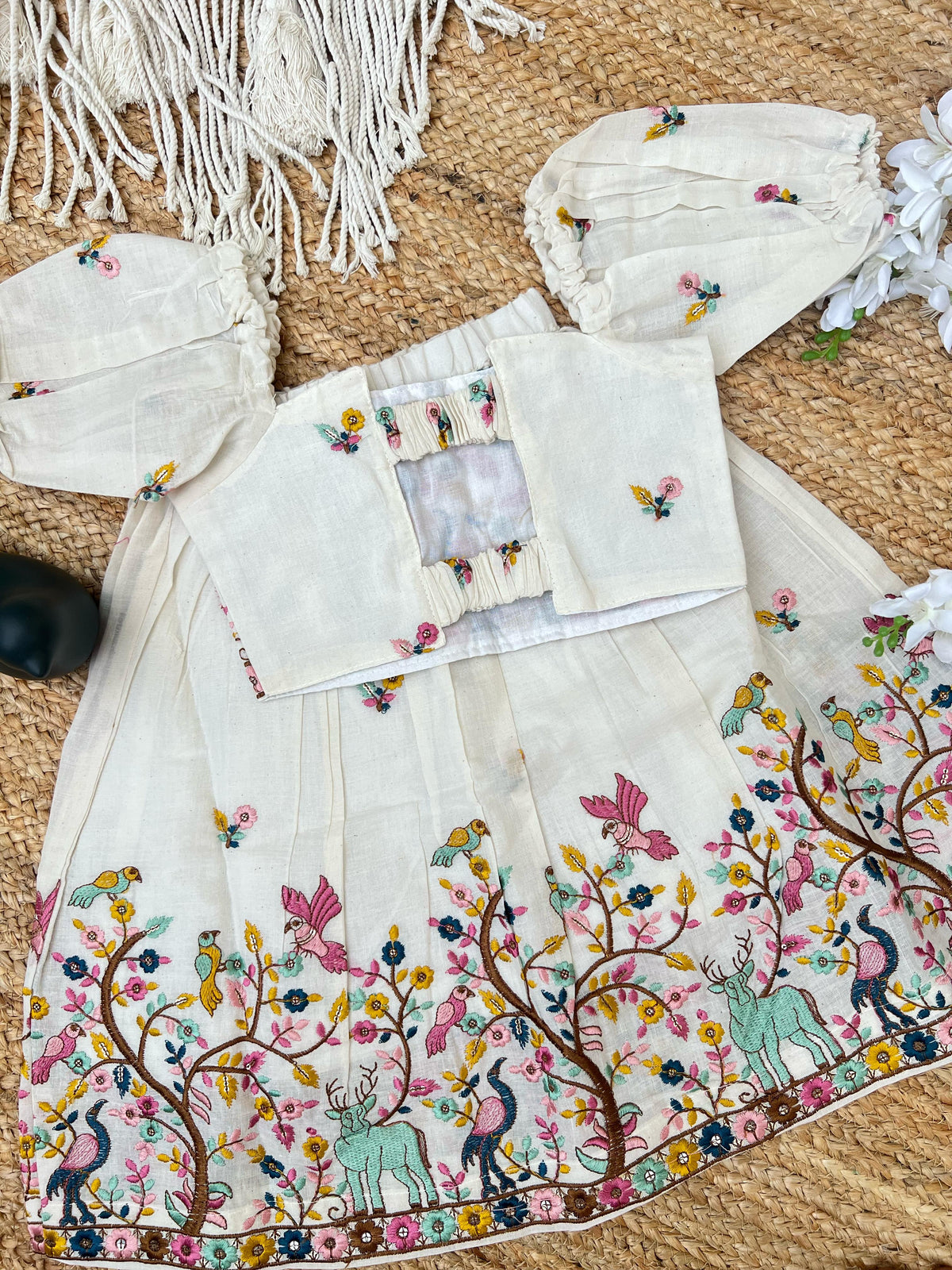 Exquisite Pure Khadi Cotton Threads Work Lahenga Choli