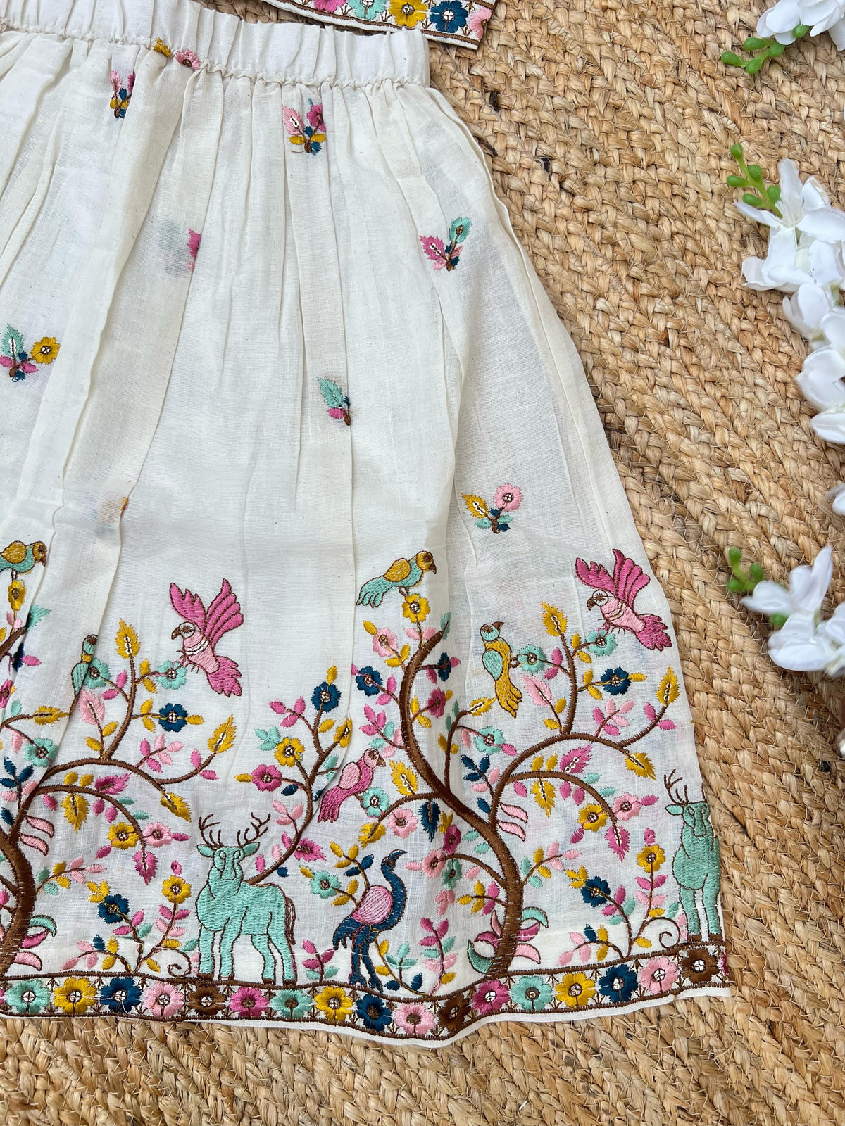 Exquisite Pure Khadi Cotton Threads Work Lahenga Choli