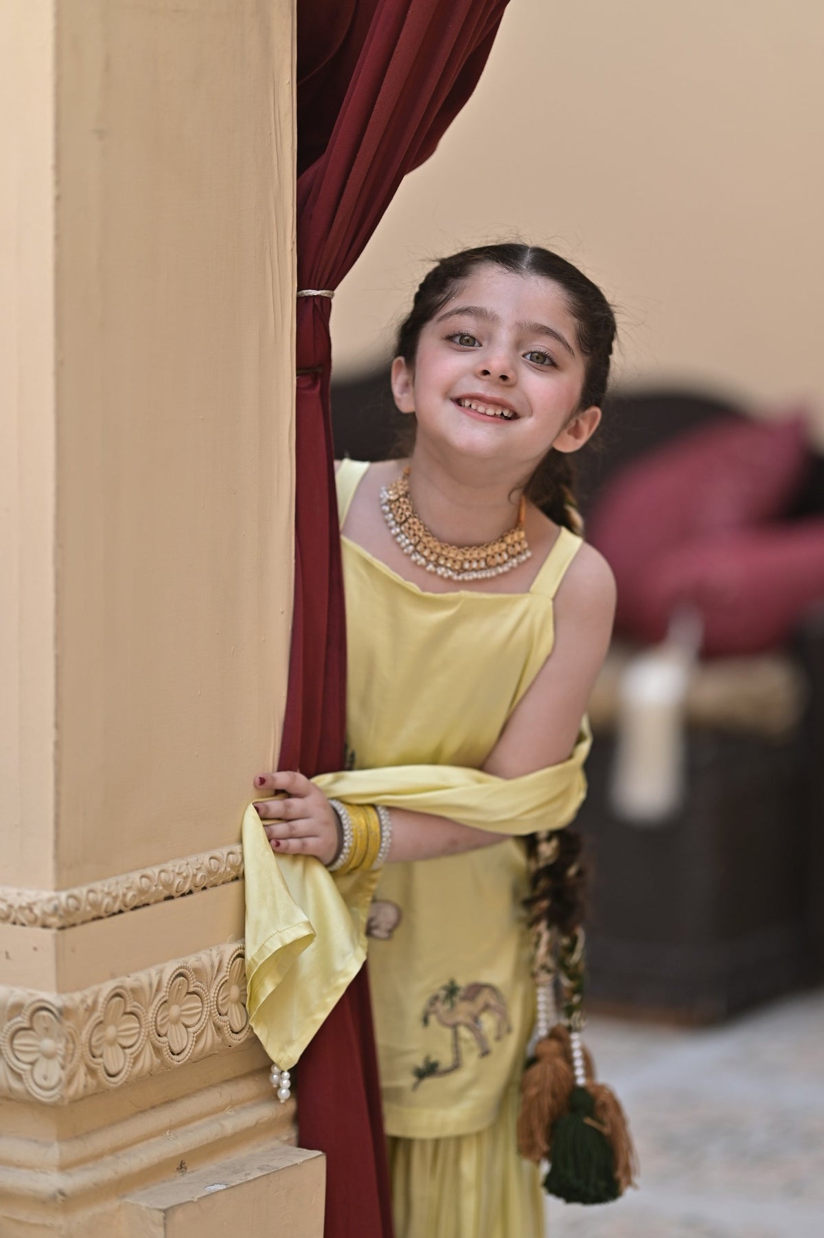 Royal Desert Muse Traditional Kurti Sharara Dupatta Set
