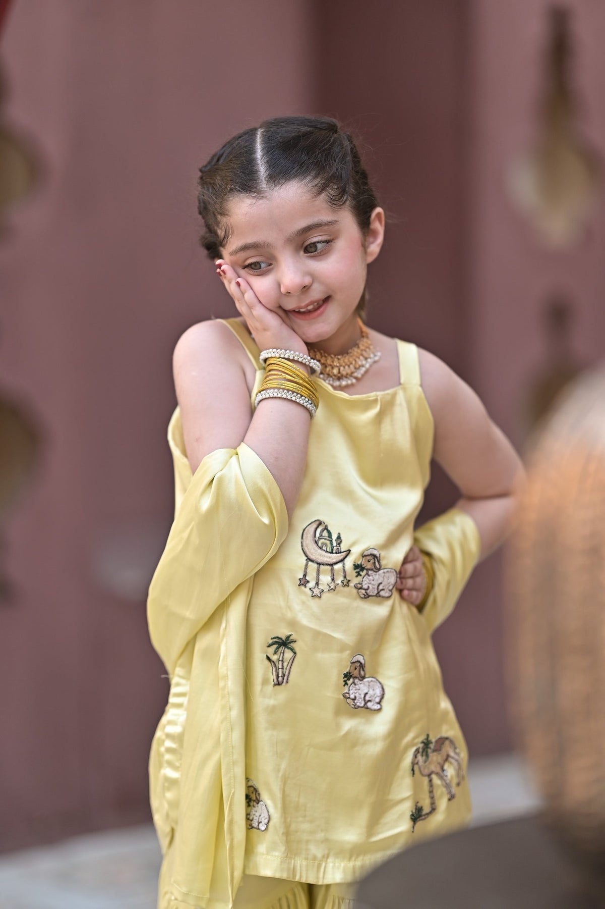 Royal Desert Muse Traditional Kurti Sharara Dupatta Set