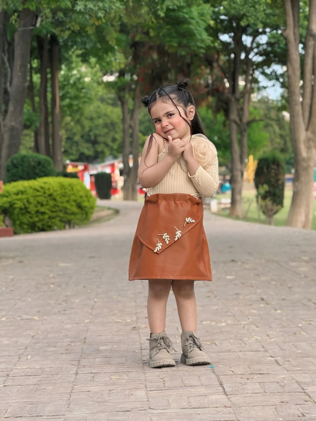 Cocoa Bloom Soft Wool Blend Skirt