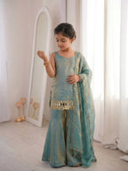 Premium Silk Sharara Set with Intricate Handwork for Girls